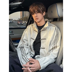 网络图现货简约风新中式软糯毛宽松休闲开衫毛衣RHJ103-P88，男装针织衫/毛衣，星座1005-6