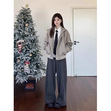 韩系cleanfit短款外套男秋季高级感痞帅上衣飞行员夹克WL8755-P70，男装夹克，星座1008
