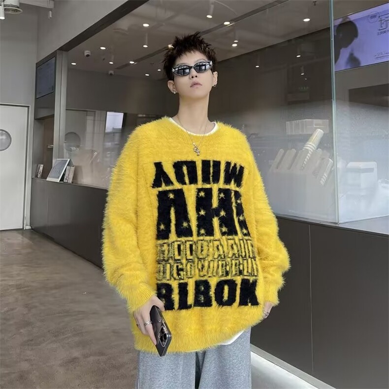 美式圆领毛衣男慵懒风休闲针织衫M6526P55,男装针织衫/毛衣,星座1116-2