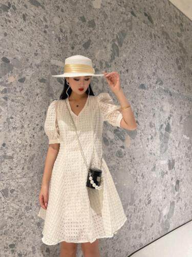 夏季新款韩版连衣裙，女装连衣裙，米壹