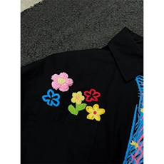 【有货】BK890CC-特P35手绘涂鸦领带花卉刺绣短袖衬衫男女，男装T恤，星座1007（原301D）