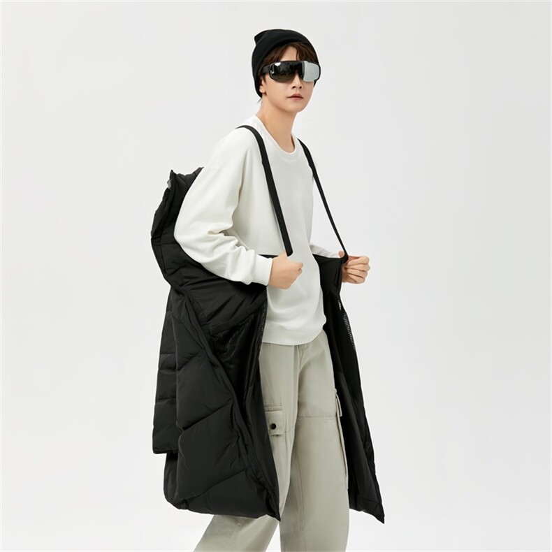 大鹅长款过膝盖情侣校服学生白鸭绒给羽绒服外套控价298，男装羽绒服，星座301D-5(原星座1415）