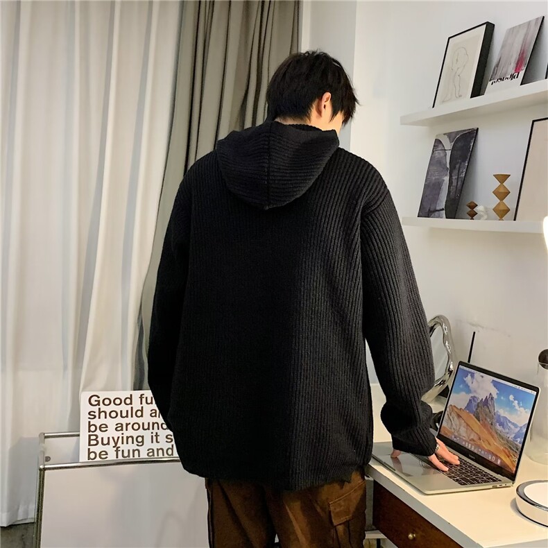 新款港风复古拼色加厚开衫毛衣男宽松V领学生百搭M3115-P58,男装针织衫/毛衣,星座1109-3