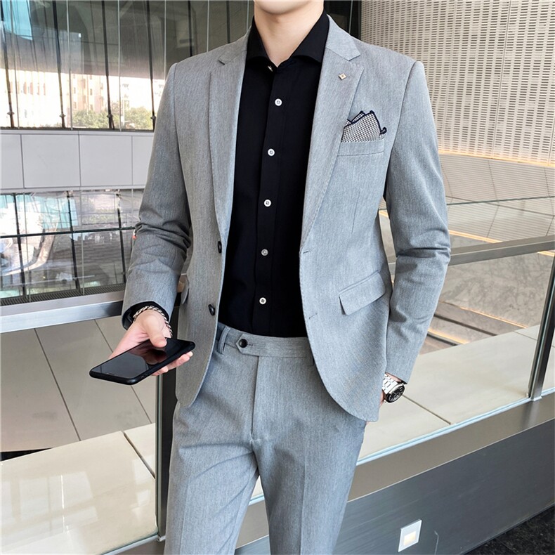 韩东大门西装男套装韩版新郎结婚英伦职业装修身休闲小西服纯色,男装西服套装,星座505-2（原电商A260-1)