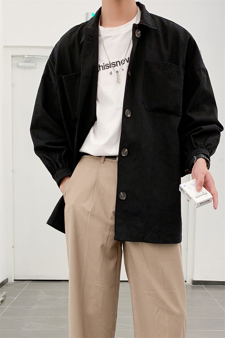 20年秋季新款外套水洗纱卡全棉港风夹克男DS-B293-H110-P70,男装夹克,电商A306