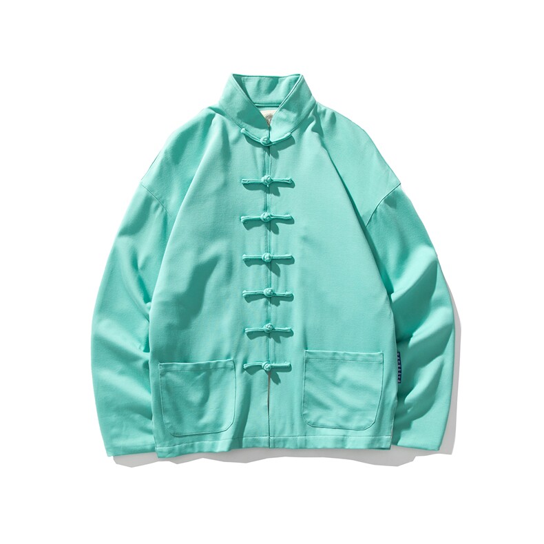 秋冬大码风加厚夹克外套立领盘扣情侣中性唐装汉服JK20/P135,男装夹克,电商A221A