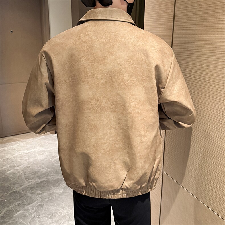 潮流皮衣外套男春秋季复古百搭拉链宽松机车服pu皮夹克潮JK2591,男装夹克,星座301B-1