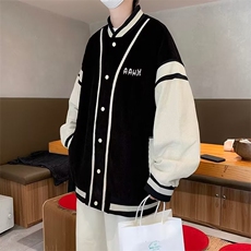 灯芯绒棒球服夹克男韩版拼色刺绣2023秋冬季新款ins外套W5273-P62，男装夹克，星座412-3