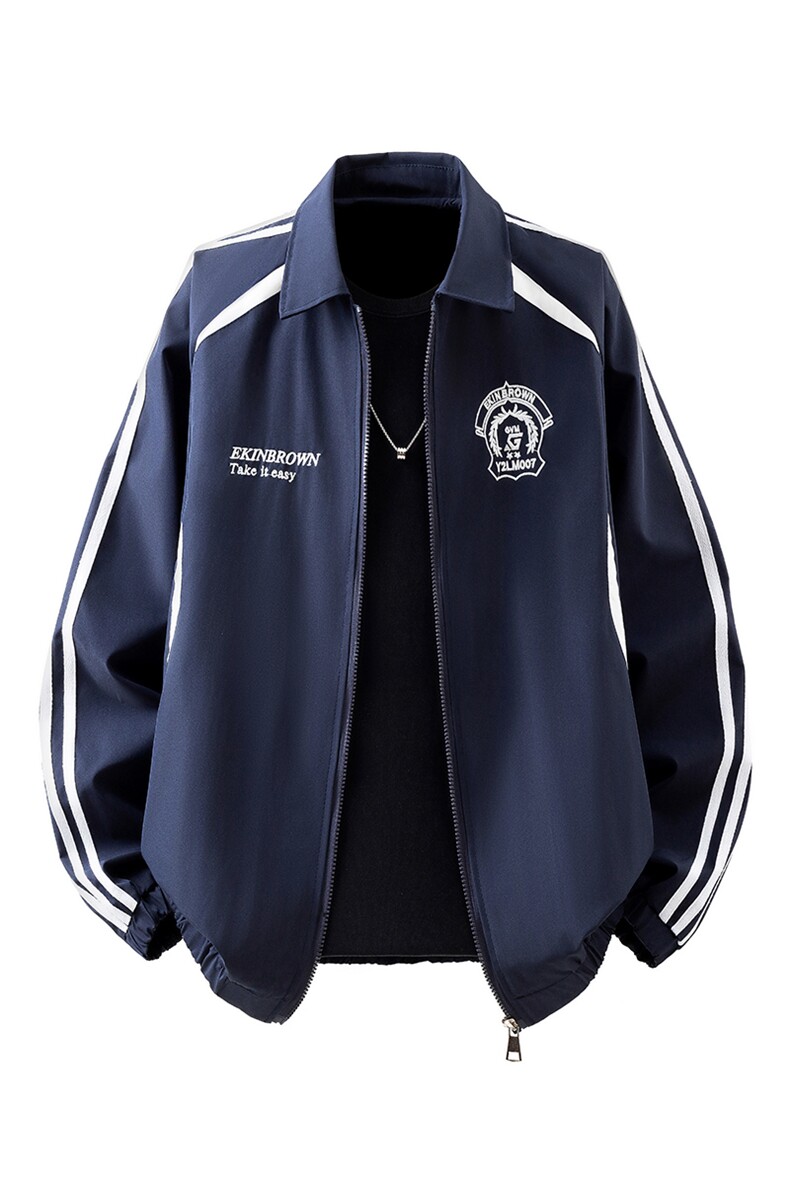 美式学院风刺绣设计大码M-5XL立体白底棒球服夹克JK78073P79控128,男装夹克,星座227-7