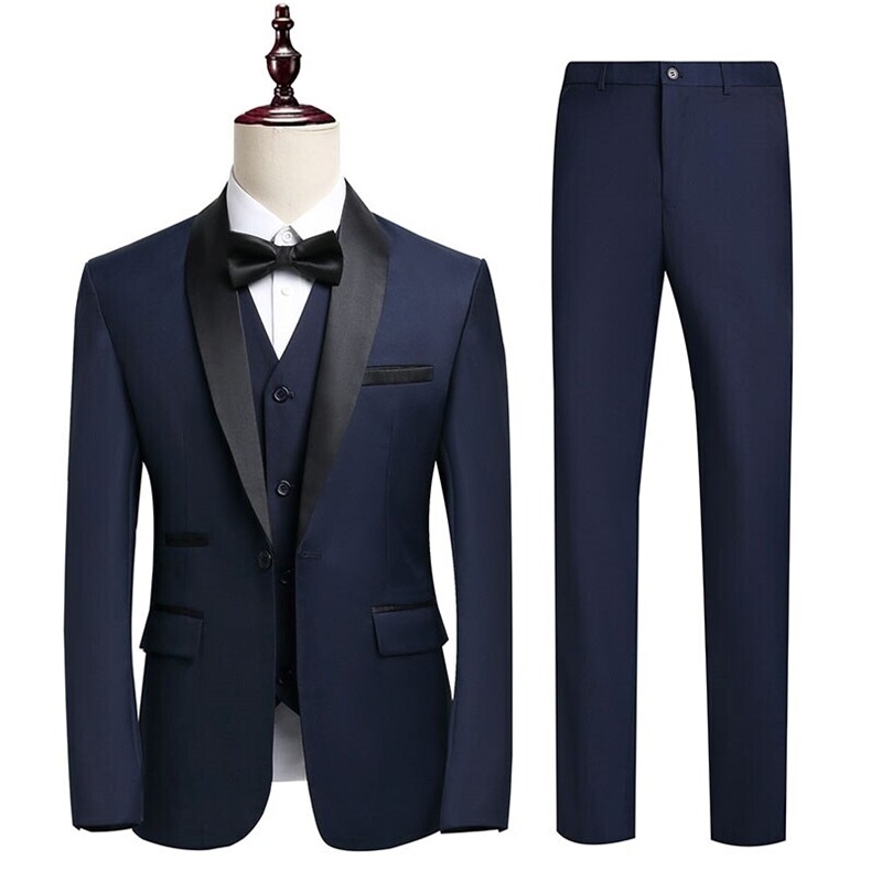 JS8605-XMK-DP170新款青果领西服三件套男伴郎服男士西装套装男,男装西服,星座510A-2