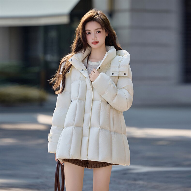 水衣源6832款纯色小蛮腰连帽显瘦羽绒服女(腰围可调节),女装羽绒服,水衣源