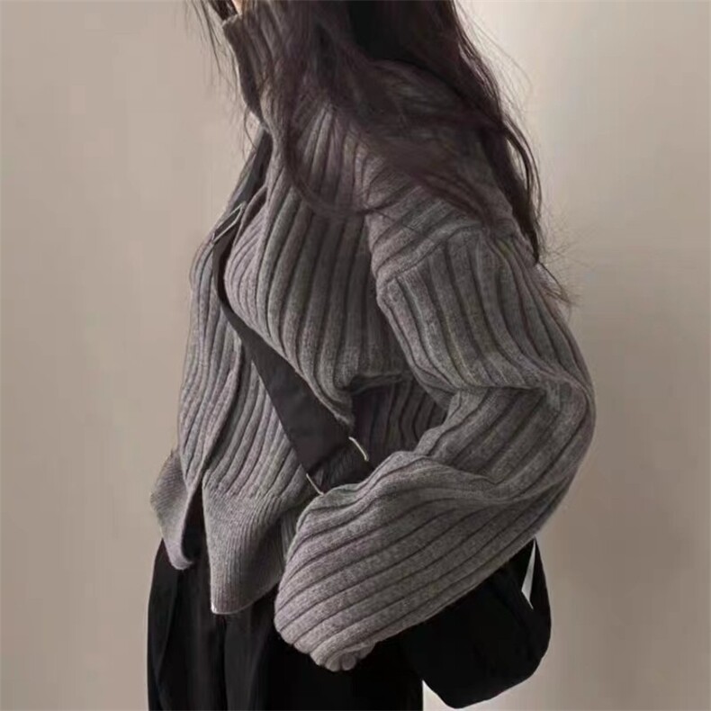 时尚高领羊毛衫女宽松显瘦2024新款潮流外套,女装羊毛衫,旭驰羊绒