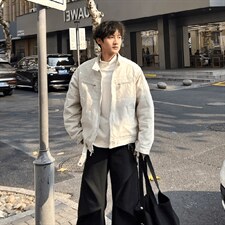 26春装高品质老钱风立领夹克外套男女美式潮牌拉链工装风宽松上衣，男装夹克，电商A486