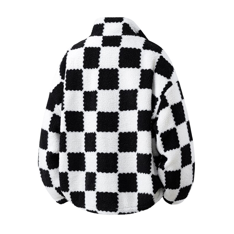 羊羔毛格子外套大码M-5XL加棉聚酯纤维棉衣YG78159P105控149，男装棉衣，星座227-7