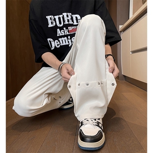 美式高街 hiphop冰丝铆钉微喇休闲裤货号K2425P55图片