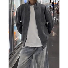 1506-1/GL1060/P59高级感慵懒风立领针织衫情侣外套，男装针织衫/毛衣，星座1506A