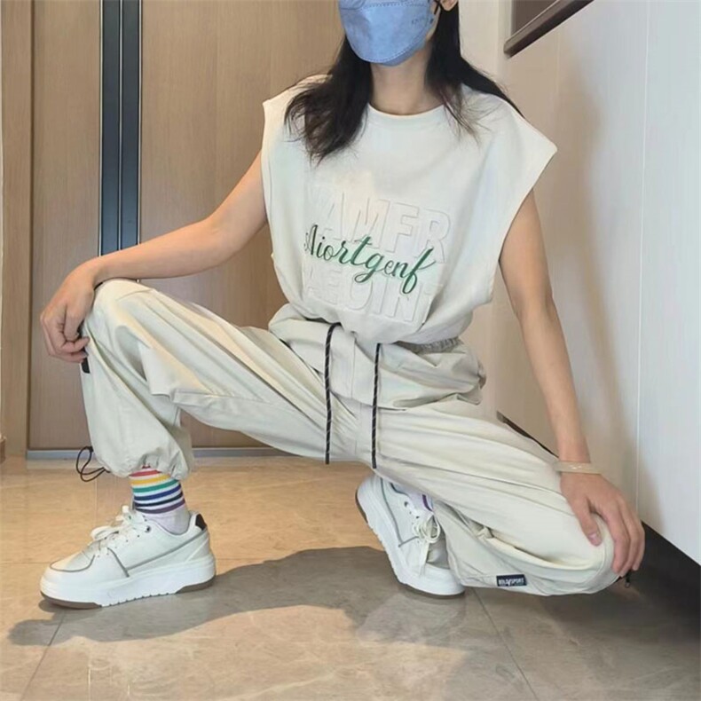 抖音直播男女同款冰丝冲锋裤拉链抽绳直筒长裤A023P40,男装休闲裤,星座1013