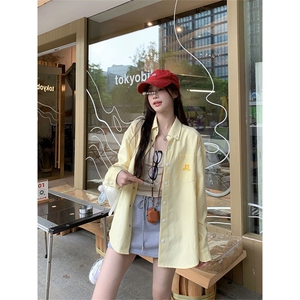TC683-p45 毛巾绣 条纹长袖衬衫女早秋新款宽松衬衣图片