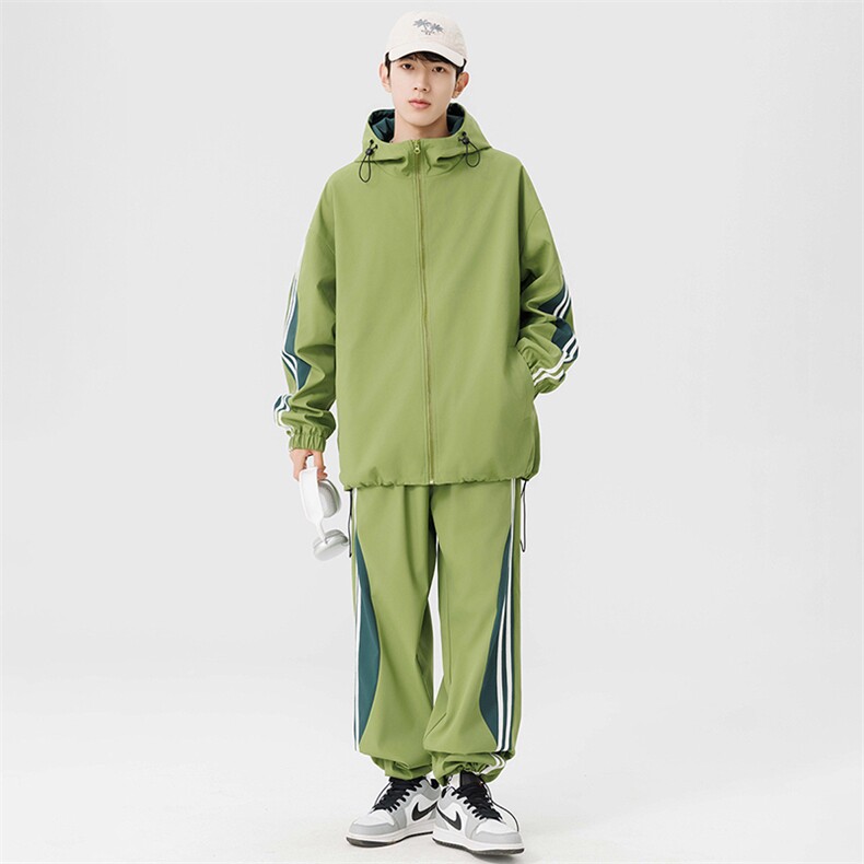 港风青少年运动宽松拼接连帽长袖夹克休闲裤套装TZ91P95,男装夹克,星座1204-3