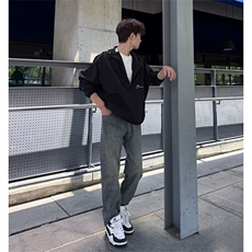 抖音得物休闲直筒牛仔裤男显显瘦宽松百搭美式复古水洗长裤AK13，男装牛仔裤，电商A443