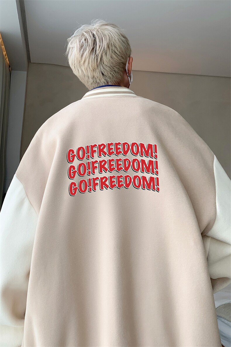 摇粒绒棒球服男大码开衫卫衣男夹克BF86338-P65,男装夹克,电商A040