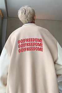 摇粒绒棒球服男大码开衫卫衣男夹克 BF86338-P65图片