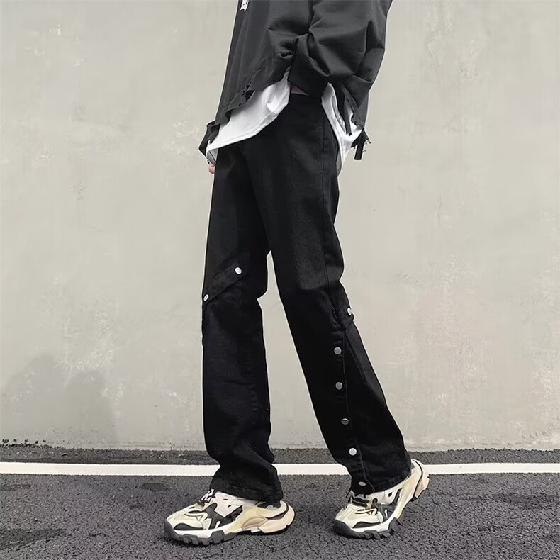 2024夏季新款美式ins高街小众排扣牛仔裤N0663-P48,男装牛仔裤,星座308B-2