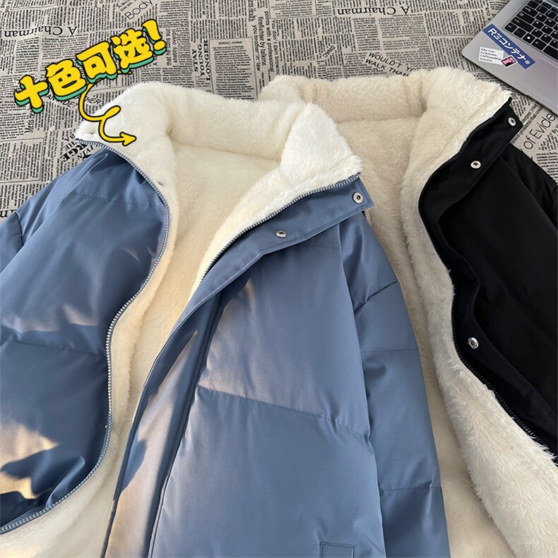 主推十万现货新款港版纯色港风立领宽松保暖棉衣外套MY9072-P65,男装棉衣,电商A128