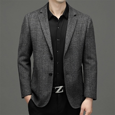 双面呢羊毛西装外套男士厚款保暖上衣冬季中年商务休闲毛呢西服，男装西服，电商B212（原钱塘6029）