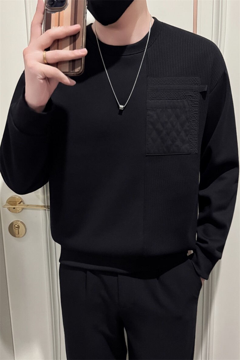 B340WY69927加绒P6898店主风小伙风秋冬新款圆领加绒卫衣,男装卫衣,电商B340
