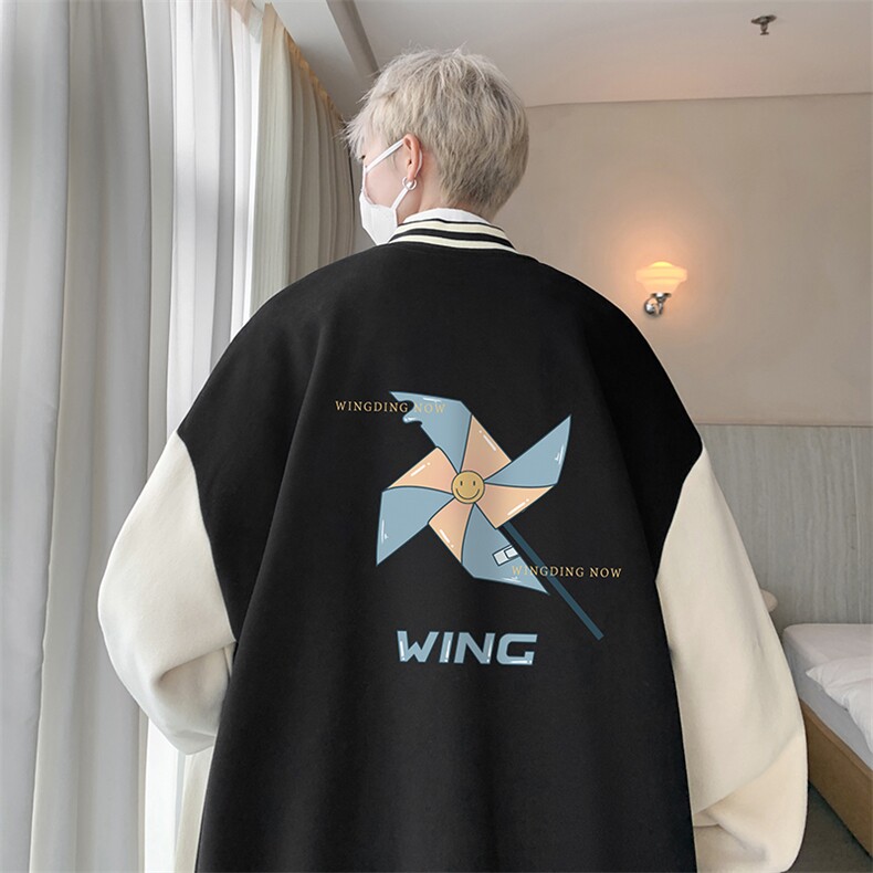 摇粒绒棒球服男大码开衫卫衣男夹克BF86112-P65,男装夹克,电商A040
