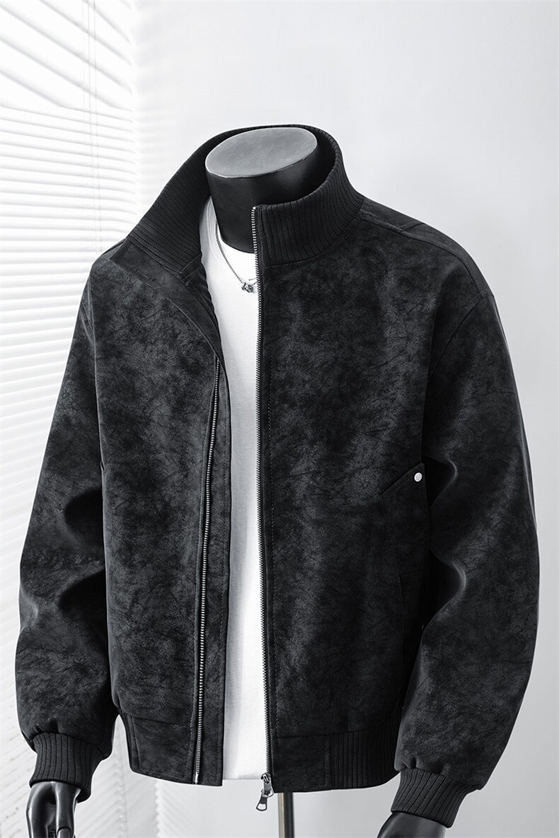 2026春季新款得物品质休闲皮夹克飞行服皮衣男防外套26183-60,男装夹克,星座1402-2