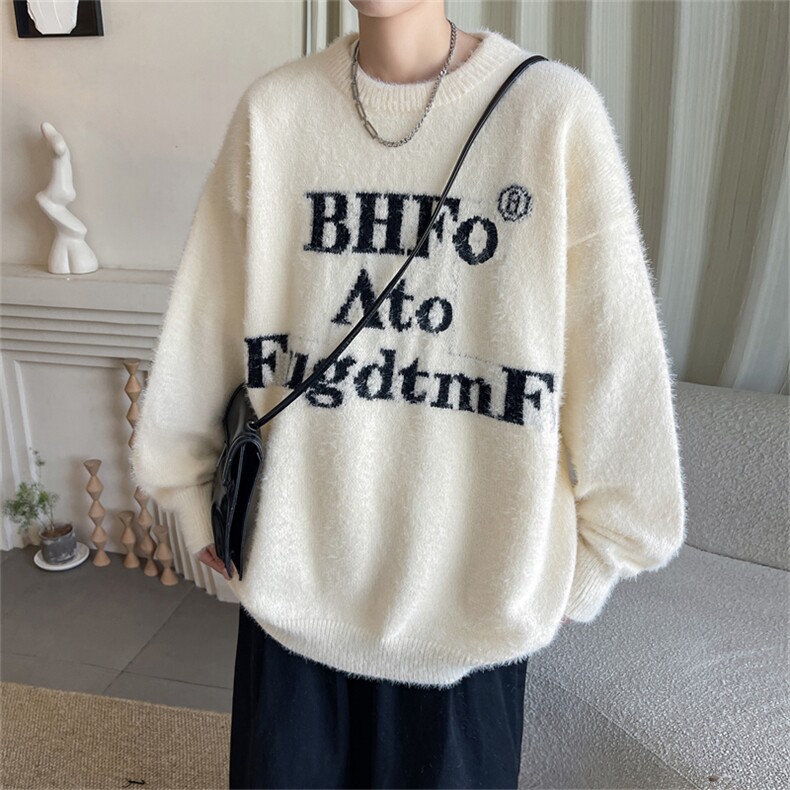 毛衣男秋冬美式复古慵懒软糯针织衫设计感小众宽松线衣M1646-P58,男装针织衫/毛衣,星座512-4