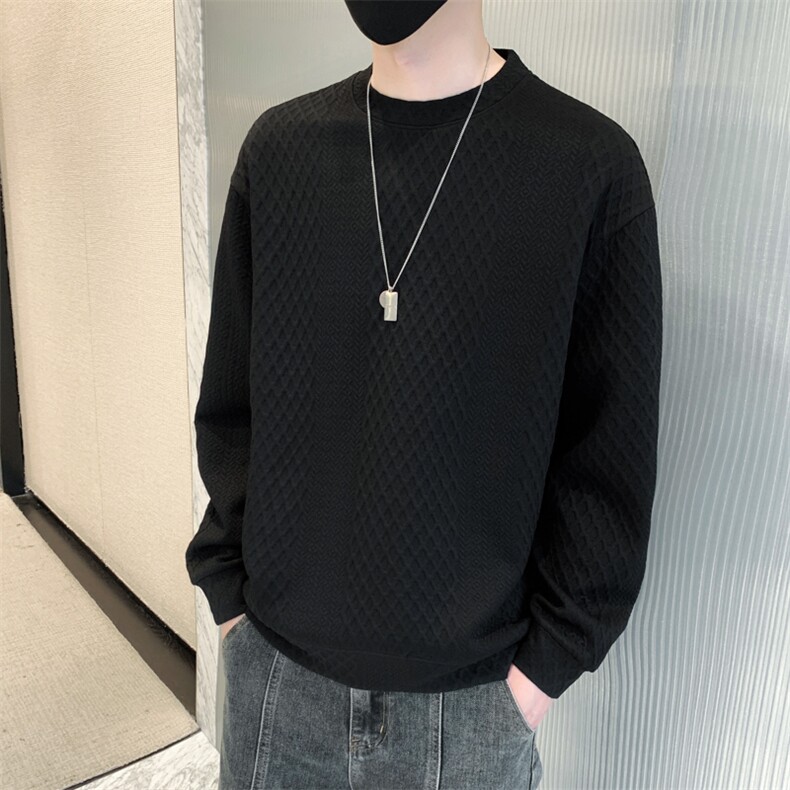 M-8XL秋季胖男生圆领提花卫衣男59,男装卫衣,星座209