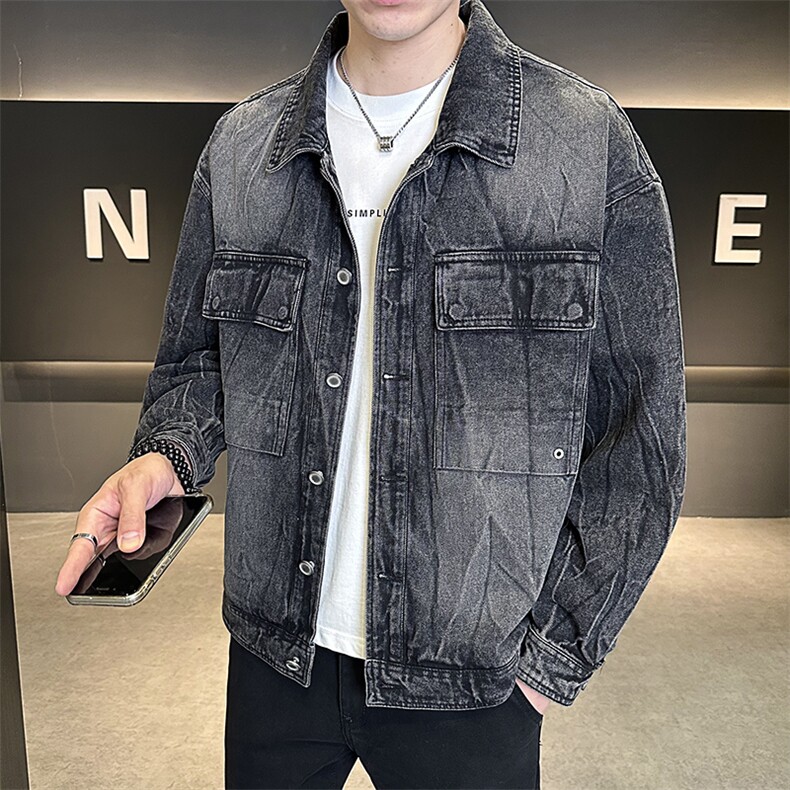 高货夹克男2025秋重工艺水洗做旧牛仔外套男B317/JK510/P155,男装工装外套,电商B317