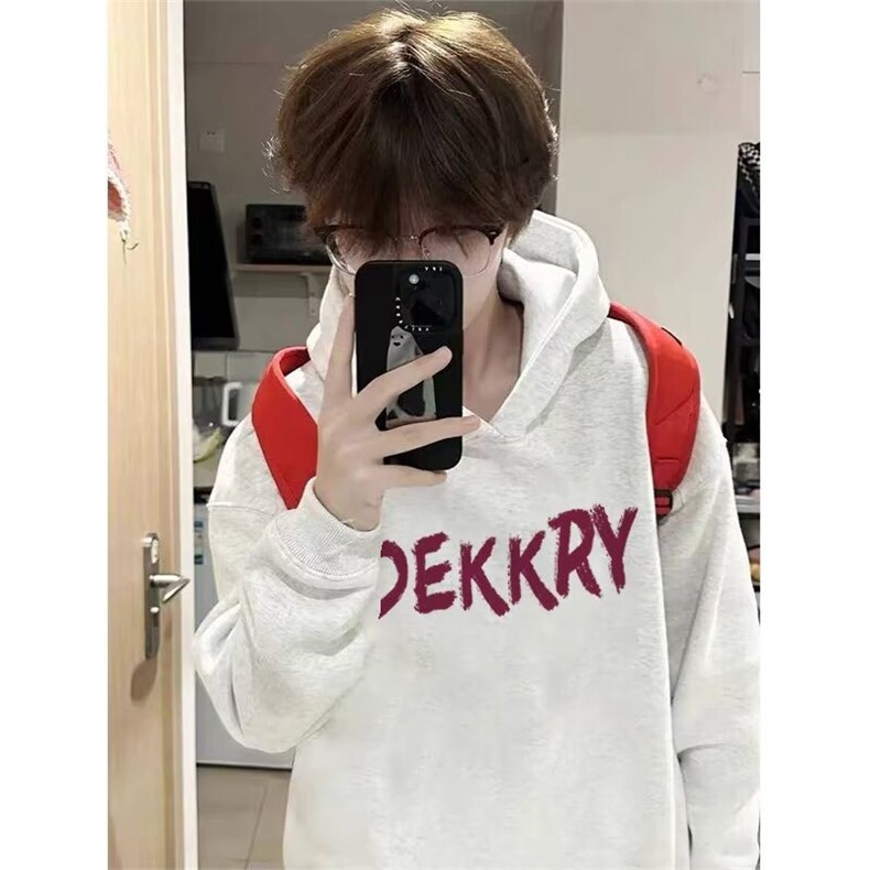 卫衣男连帽春秋季ins港风宽松潮牌字母印花百搭外套2025年新款，女装短外套，星座506A