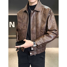 L1-P67美式街头拉链机车皮衣，男装皮衣，电商B323A