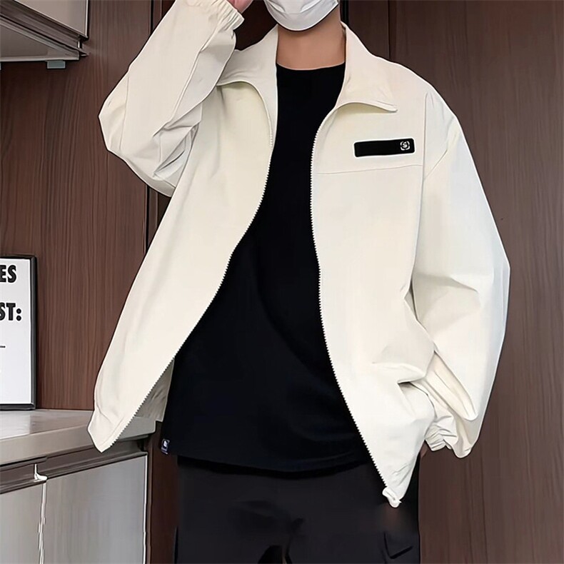 JK205/P65春装新款个性魔术贴立领飞行员夹克男潮外套上衣,男装夹克,电商基地A050