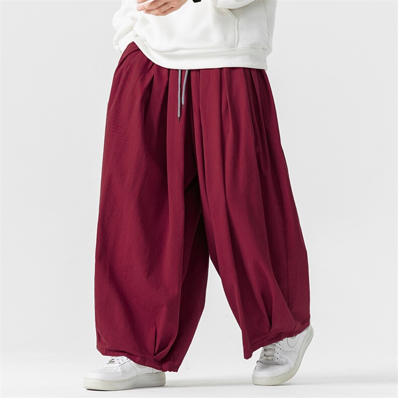 秋冬大码日系阔腿工装直筒慵懒风长裤抽绳原宿风中性潮K267/P70，男装工装外套，钱塘713