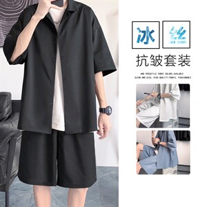 短袖运动套装男2023新潮速干冰丝衣服  TZ001-特批55（控价：88）图片