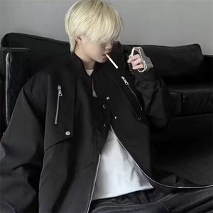 美式高街工装外套男秋冬休闲棒球服潮牌复古飞行员夹克情侣棉衣女图片