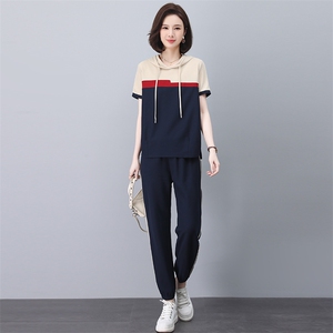 时尚休闲运动薄款卫衣套装女2025夏装新款中年妈妈洋气减龄两件套图片