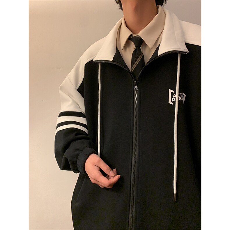 2025秋季休闲港风宽松卫衣夹克JK261-P90118,男装夹克,电商A132（原电商B245）