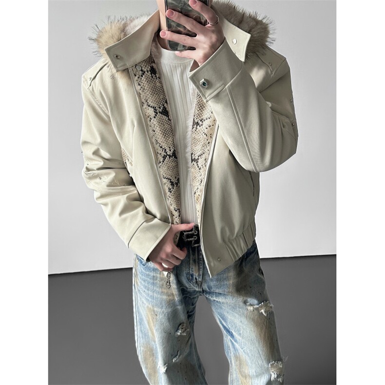 已安排 赤焰重磅刺绣pu加厚保暖座山雕外套棉服夹克冬mj1115-p198图片