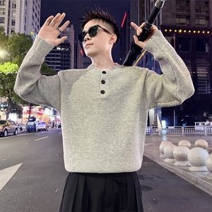 半高拉链毛衣男款潮牌针织衫2025新款痞帅打底衫8021-P78控118