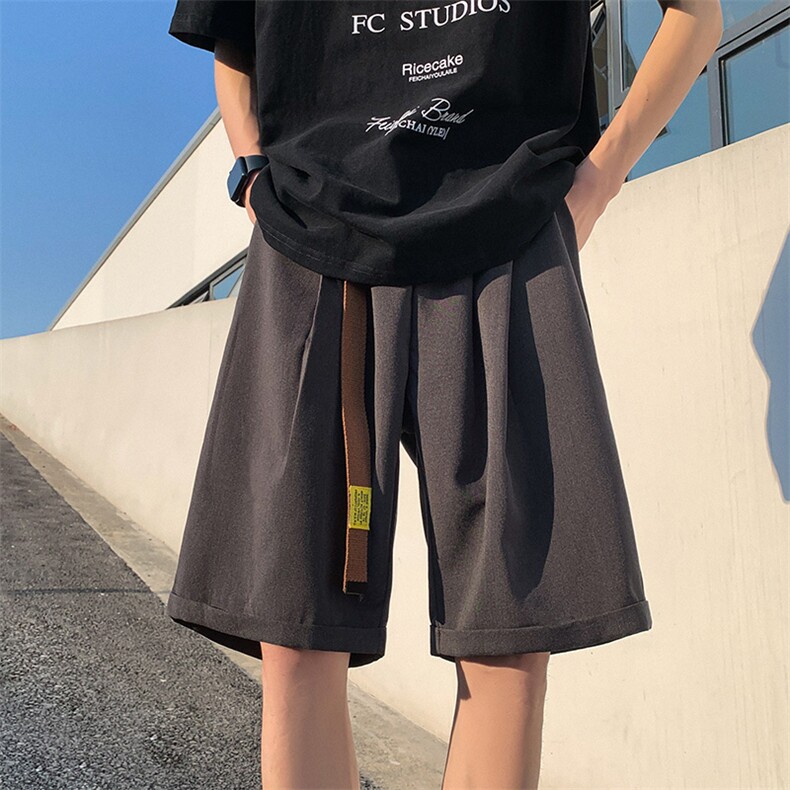 夏装日系冰丝西装短裤男加肥加大码胖子大码宽松西装裤子特p20图片