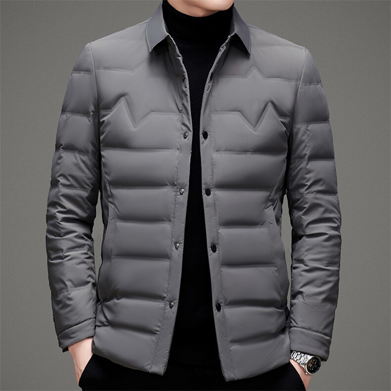 羽绒服男士秋冬新款商务休闲翻领鸭绒保暖衬衫外套男MJ12119-P200,男装羽绒服,电商B212（原钱塘6029）