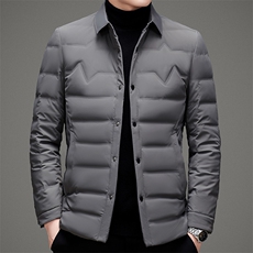 羽绒服男士秋冬新款商务休闲翻领鸭绒保暖衬衫外套男MJ12119-P200，男装羽绒服，电商B212（原钱塘6029）
