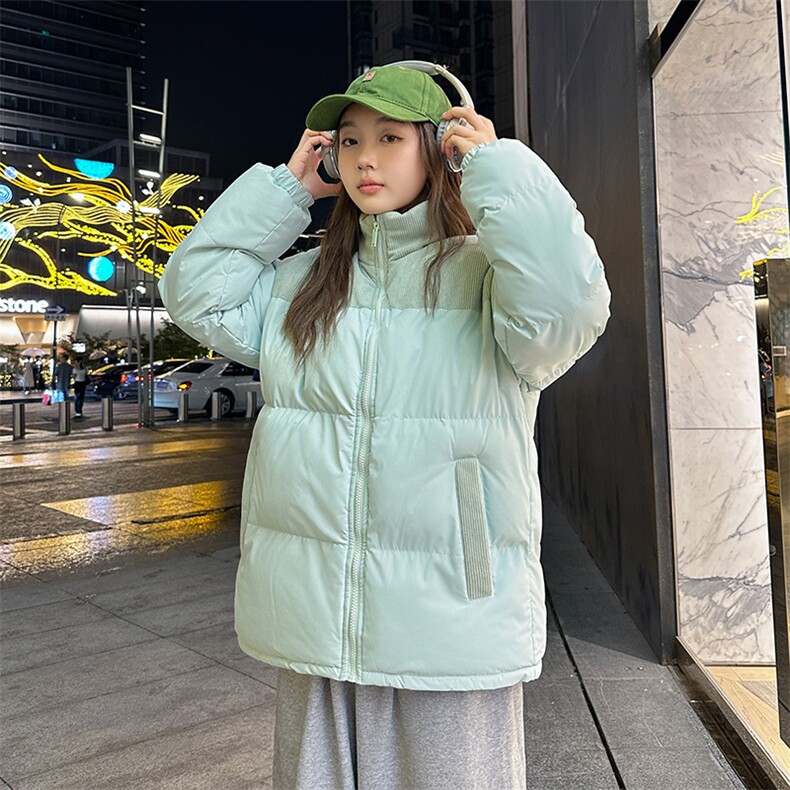 抖音得物宽松情侣立领拼色面包服百搭棉服AB-MY2279-P60,男装棉衣,星座717