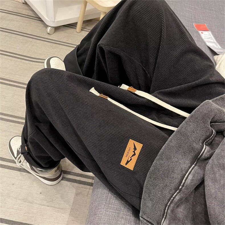 日系复古直筒灯芯绒裤子男秋冬ins潮宽松百搭阔腿休闲裤QK51-P35图片